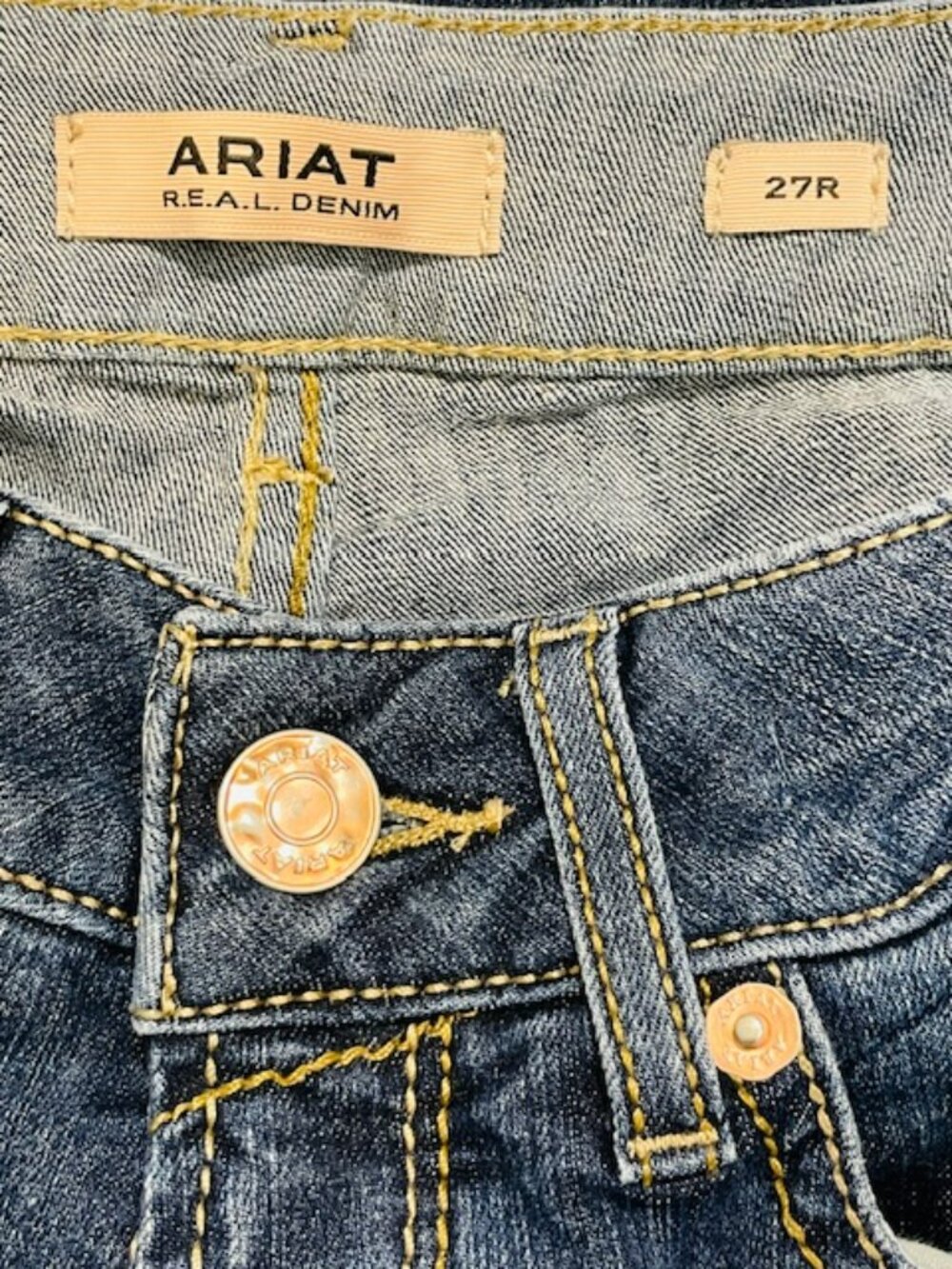 Ariat Rosa Boot Jeans Perfect Mid Rise Western Denim Stacking Riding 27 - Picture 6 of 9